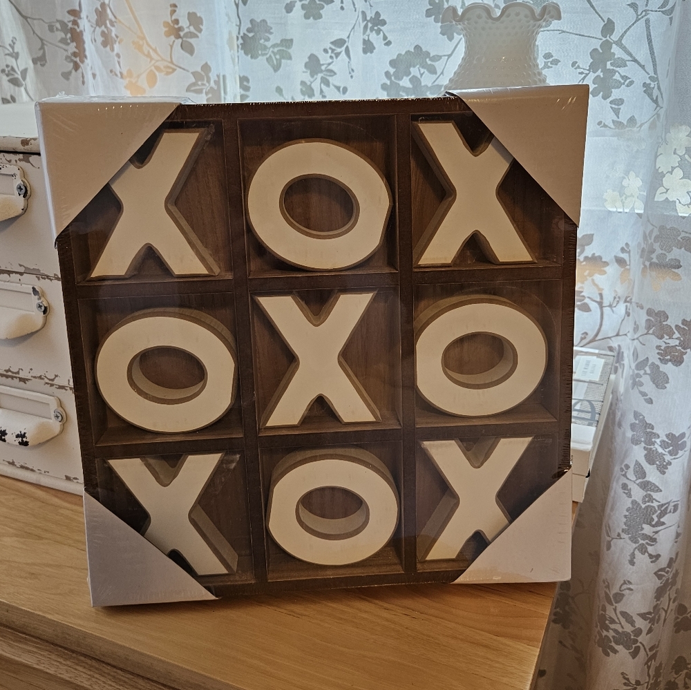 Valentine's Day farmhouse tic tac toe board brand new in package